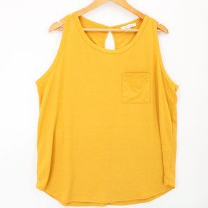 Purple Snow Blouse Top Womens Gold Sleeveless Casual Pocket front Scoop Neck 2X
